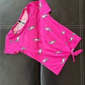 Insta Girl - Girl’s Pink Unicorn Short Sleeve Tee